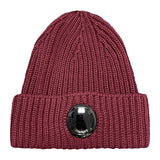 CP Company Lens Wool Beanie Maroon