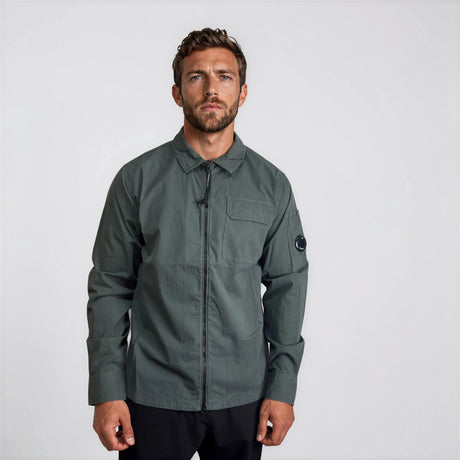CP Company Lens Zip - Up Overshirt Dark Shadow - Boinclo - Outlet Sale Under Retail