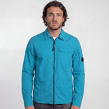 CP Company Lens Zip-Up Overshirt in Ink Blue - Boinclo - Outlet Sale Under Retail