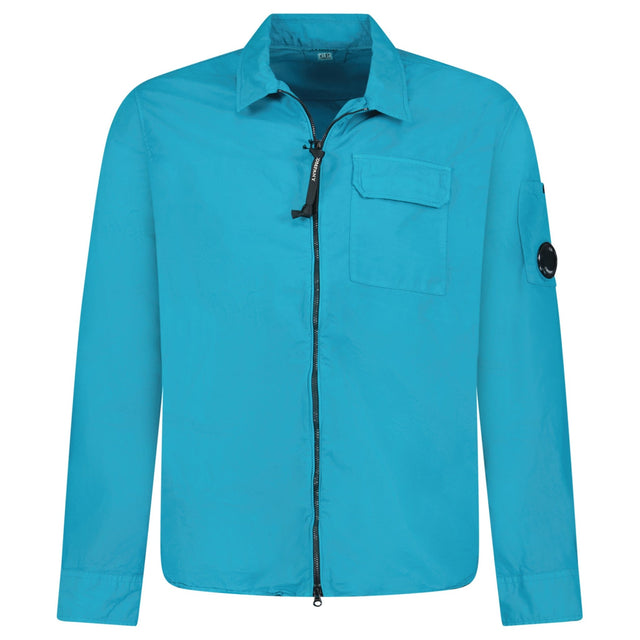 CP Company Lens Zip-Up Overshirt in Ink Blue - Boinclo - Outlet Sale Under Retail