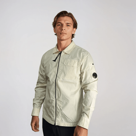 CP Company Lens Zip - Up Overshirt Pistachio Shell - Boinclo - Outlet Sale Under Retail