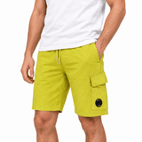 CP Company Light Fleece Cargo Lens Shorts in Antique Moss Green - Boinclo - Outlet Sale Under Retail