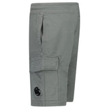 CP Company Light Fleece Cargo Lens Shorts in Gunmetal Grey - Boinclo - Outlet Sale Under Retail