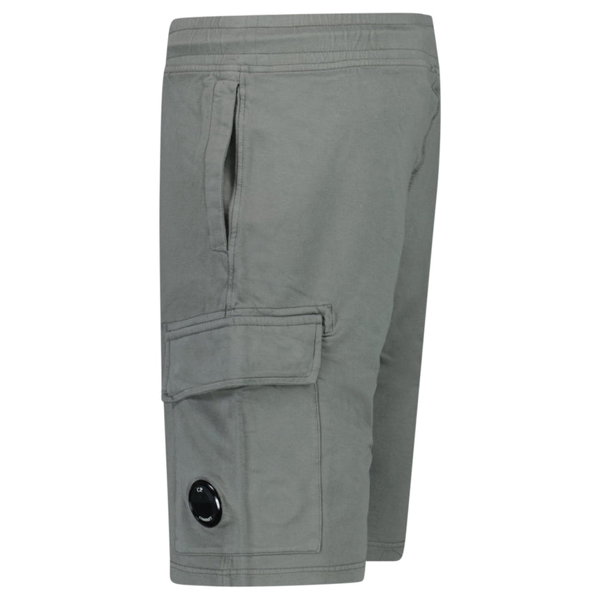CP Company Light Fleece Cargo Lens Shorts in Gunmetal Grey - Boinclo - Outlet Sale Under Retail