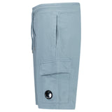CP Company Light Fleece Cargo Lens Shorts in Silver Blue - Boinclo - Outlet Sale Under Retail