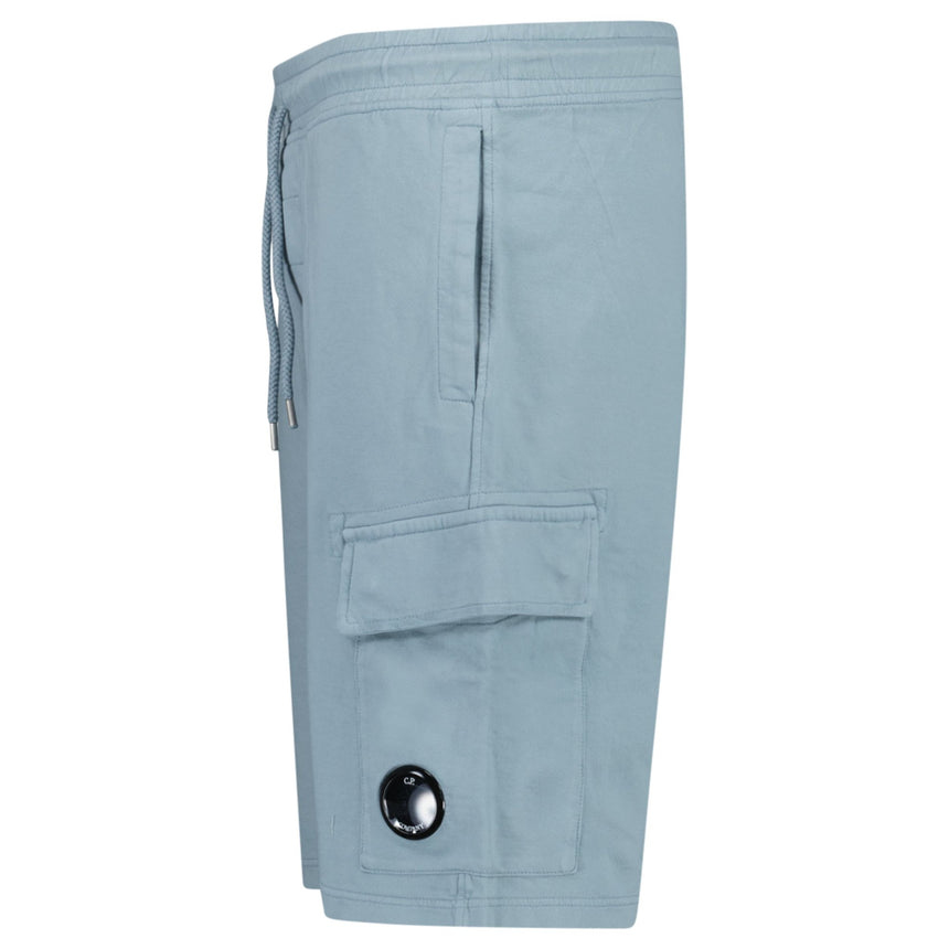 CP Company Light Fleece Cargo Lens Shorts in Silver Blue - Boinclo - Outlet Sale Under Retail
