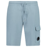 CP Company Light Fleece Cargo Lens Shorts in Silver Blue - Boinclo - Outlet Sale Under Retail