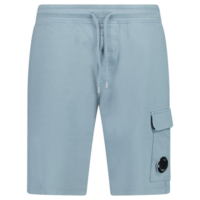 CP Company Light Fleece Cargo Lens Shorts in Silver Blue - Boinclo - Outlet Sale Under Retail