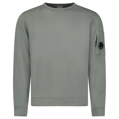 CP Company Light Fleece Crewneck Lens Sweatshirt in Gunmetal Grey - Boinclo - Outlet Sale Under Retail