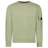 CP Company Light Fleece Crewneck Lens Sweatshirt in Moss Grey - Boinclo - Outlet Sale Under Retail