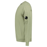 CP Company Light Fleece Crewneck Lens Sweatshirt in Moss Grey - Boinclo - Outlet Sale Under Retail