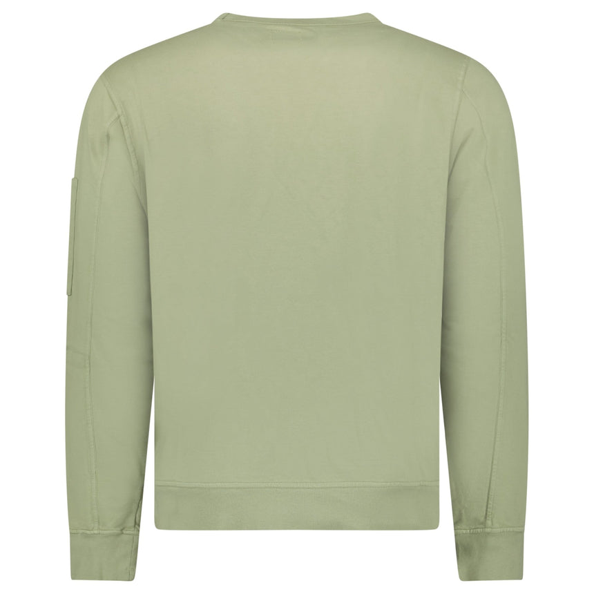 CP Company Light Fleece Crewneck Lens Sweatshirt in Moss Grey - Boinclo - Outlet Sale Under Retail
