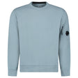CP Company Light Fleece Crewneck Lens Sweatshirt in Silver Blue - Boinclo - Outlet Sale Under Retail