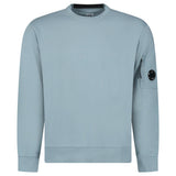CP Company Light Fleece Crewneck Lens Sweatshirt in Silver Blue - Boinclo - Outlet Sale Under Retail