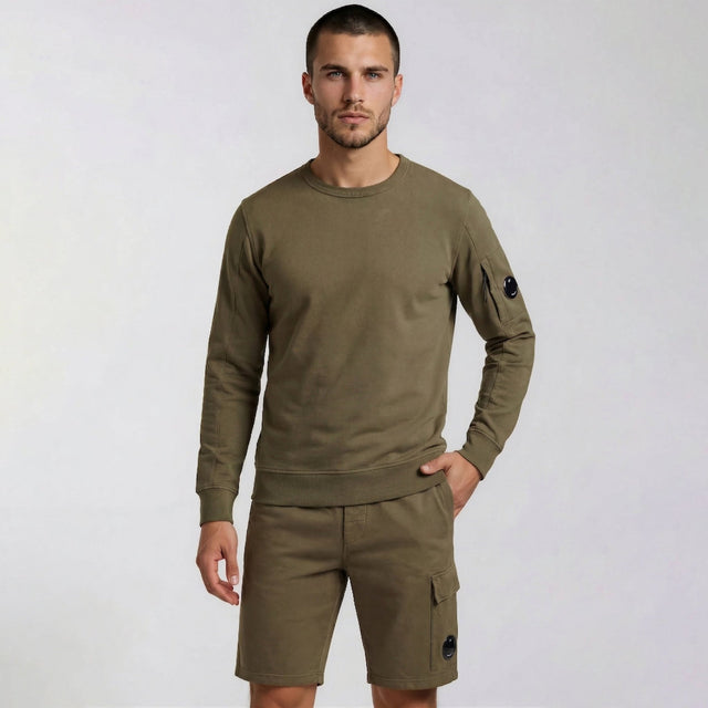 CP Company Light Fleece Lens Sweat Set Ivy Green - Boinclo - Outlet Sale Under Retail
