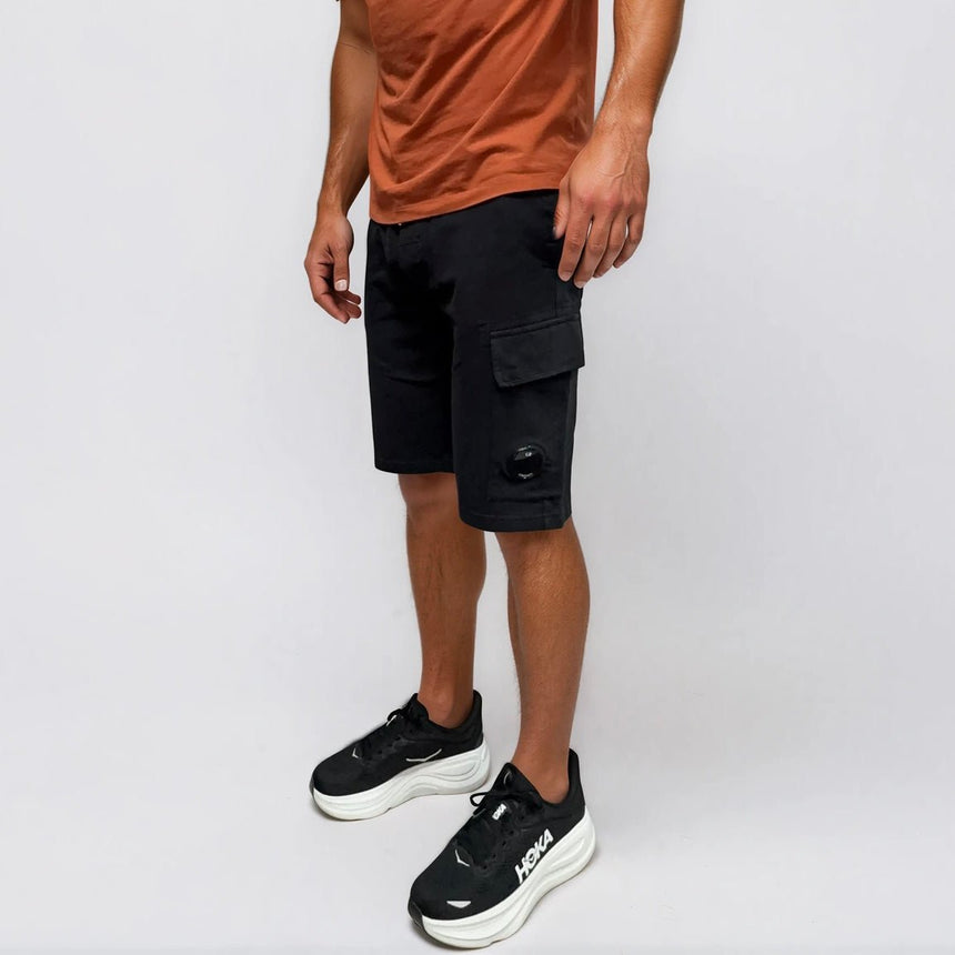 CP Company Light Fleece Lens Sweat Shorts Black - Boinclo - Outlet Sale Under Retail