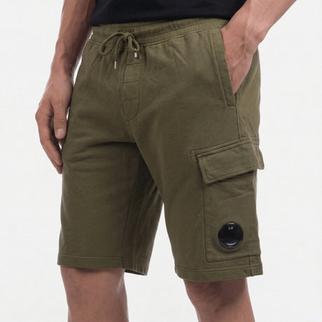 CP Company Light Fleece Lens Sweat Shorts Ivy Green - Boinclo - Outlet Sale Under Retail