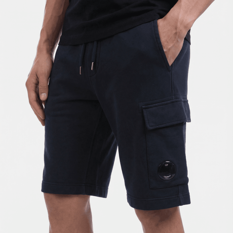 CP Company Light Fleece Lens Sweat Shorts Navy - Boinclo - Outlet Sale Under Retail