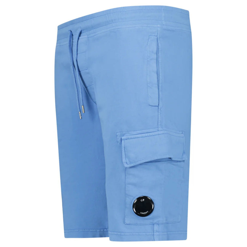 CP Company Light Fleece Lens Sweat Shorts Pacific Coast Blue - Boinclo - Outlet Sale Under Retail