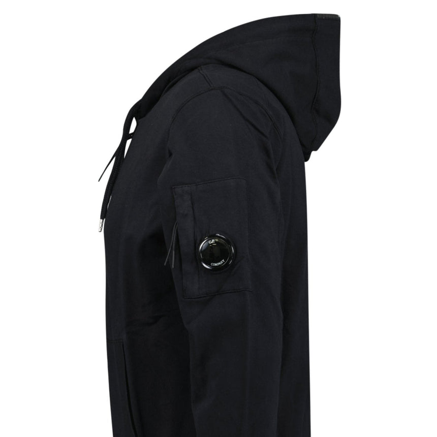CP Company Light Fleece Lens Zip Hoodie Black - Boinclo - Outlet Sale Under Retail