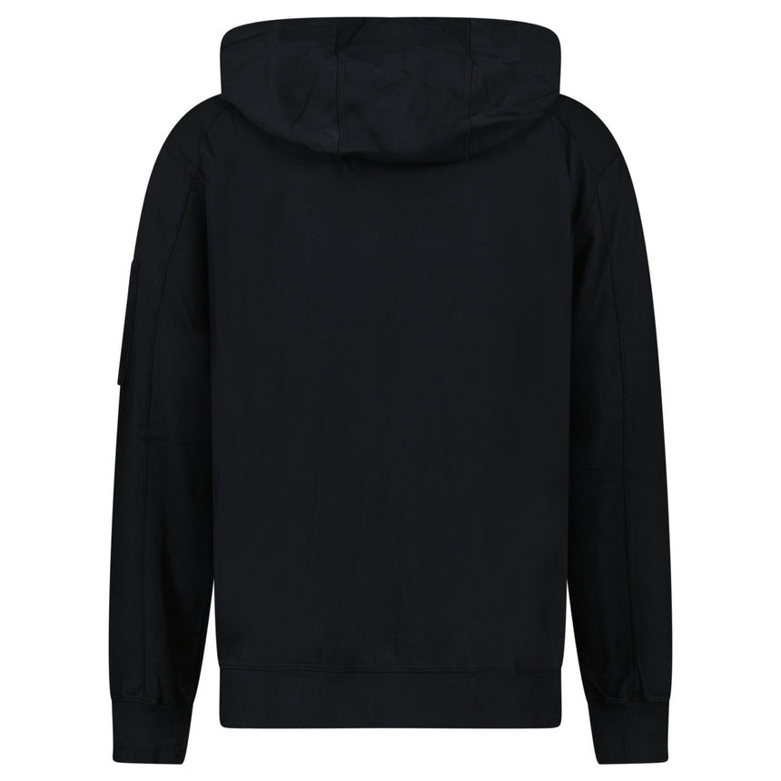CP Company Light Fleece Zip Hooded Lens Sweatshirt in Black - Boinclo - Outlet Sale Under Retail