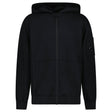 CP Company Light Fleece Zip Hooded Lens Sweatshirt in Black - Boinclo - Outlet Sale Under Retail