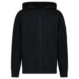 CP Company Light Fleece Zip Hooded Lens Sweatshirt in Black - Boinclo - Outlet Sale Under Retail
