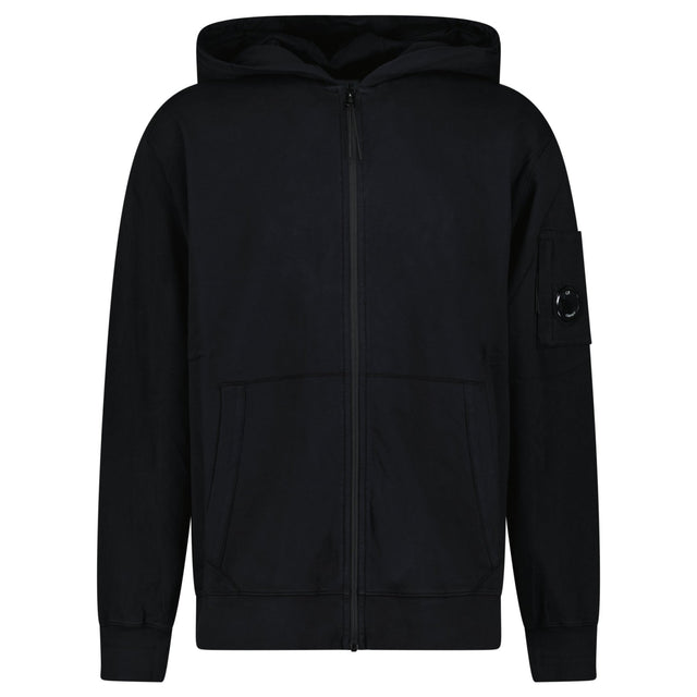CP Company Light Fleece Zip Hooded Lens Sweatshirt in Black - Boinclo - Outlet Sale Under Retail