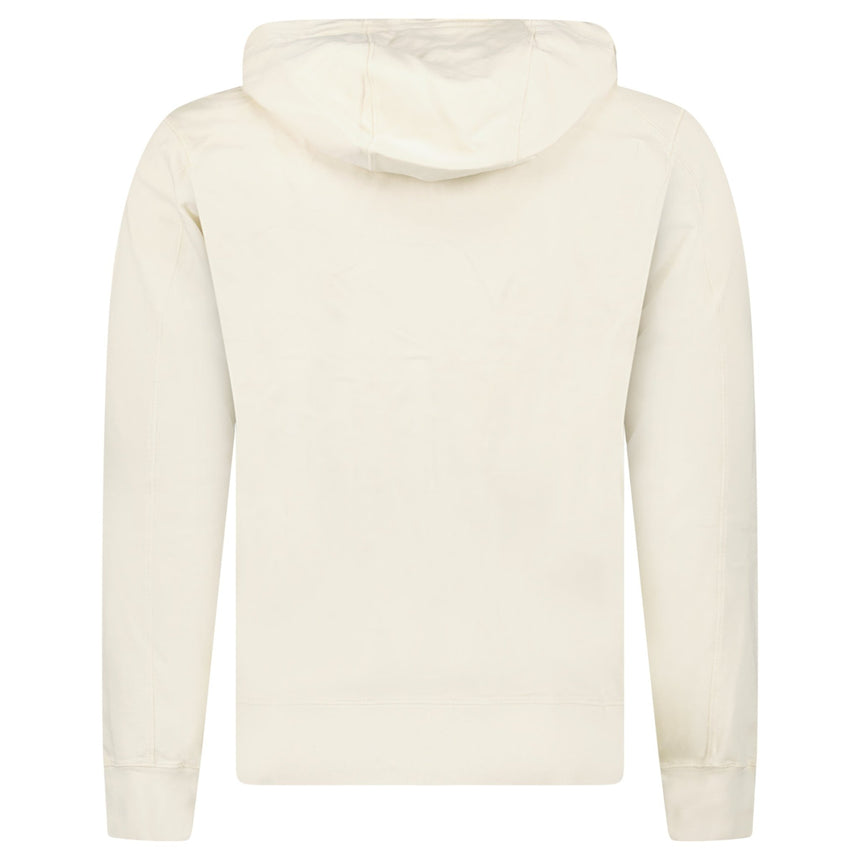 CP Company Light Fleece Zip Hooded Lens Sweatshirt in Frozen Dew Beige - Boinclo - Outlet Sale Under Retail