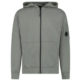 CP Company Light Fleece Zip Hooded Lens Sweatshirt in Gunmetal Grey - Boinclo - Outlet Sale Under Retail