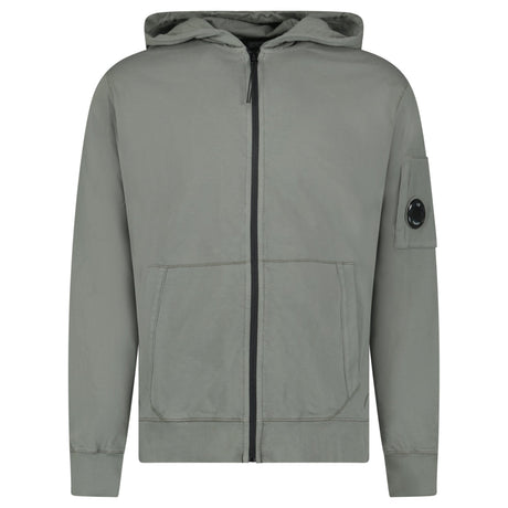 CP Company Light Fleece Zip Hooded Lens Sweatshirt in Gunmetal Grey - Boinclo - Outlet Sale Under Retail