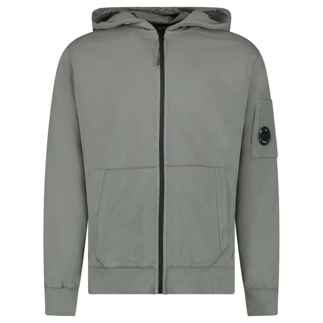 CP Company Light Fleece Zip Hooded Lens Sweatshirt in Gunmetal Grey - Boinclo - Outlet Sale Under Retail