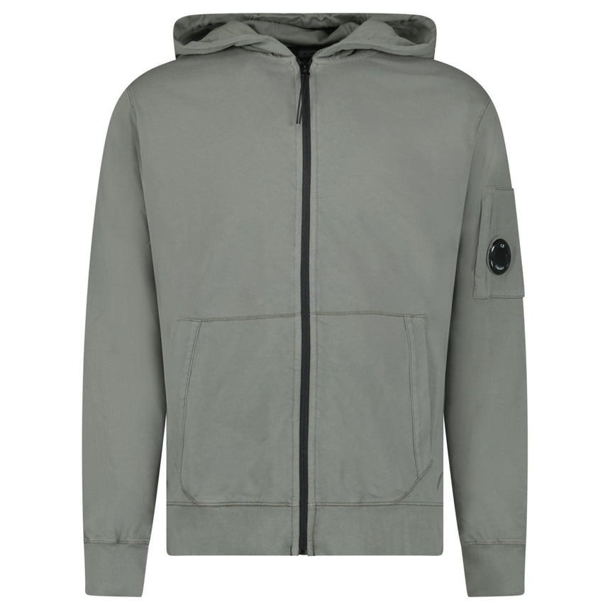 CP Company Light Fleece Zip Hooded Lens Sweatshirt in Gunmetal Grey - Boinclo - Outlet Sale Under Retail
