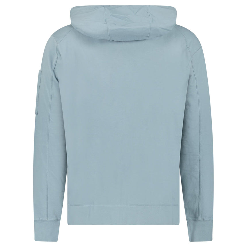 CP Company Light Fleece Zip Hooded Lens Sweatshirt in Silver Blue - Boinclo - Outlet Sale Under Retail
