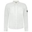 CP Company Linen Lens Safari Shirt in White - Boinclo - Outlet Sale Under Retail