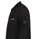 CP Company Linen/Cotton Lens Overshirt in Black - Boinclo - Outlet Sale Under Retail