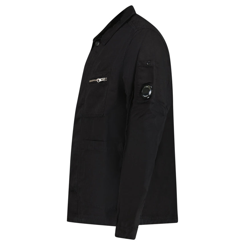 CP Company Linen/Cotton Lens Overshirt in Black - Boinclo - Outlet Sale Under Retail