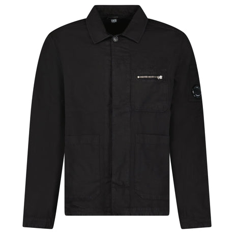 CP Company Linen/Cotton Lens Overshirt in Black - Boinclo - Outlet Sale Under Retail