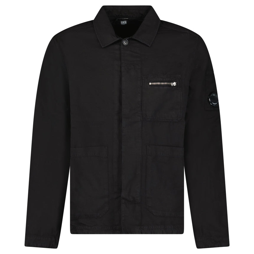 CP Company Linen/Cotton Lens Overshirt in Black - Boinclo - Outlet Sale Under Retail