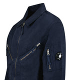 CP Company Linen/Cotton Lens Overshirt in Total Eclipse - Boinclo - Outlet Sale Under Retail