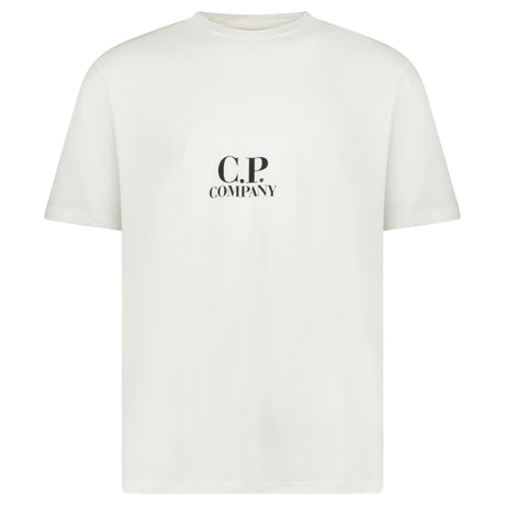 C.P. Company Logo - Print Jersey T-Shirt in White - Boinclo - Outlet Sale Under Retail