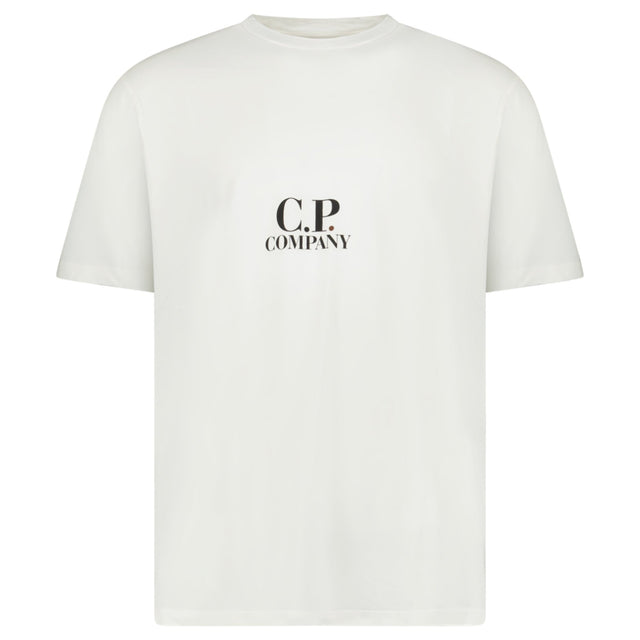 C.P. Company Logo - Print Jersey T-Shirt in White - Boinclo - Outlet Sale Under Retail