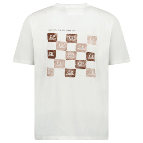 C.P. Company Logo - Print Jersey T-Shirt in White - Boinclo - Outlet Sale Under Retail