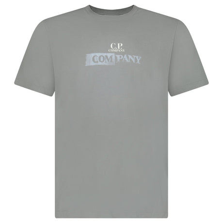 CP Company Logo T-Shirt in Smoked Pearl Grey - Boinclo - Outlet Sale Under Retail