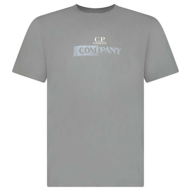 CP Company Logo T-Shirt in Smoked Pearl Grey - Boinclo - Outlet Sale Under Retail