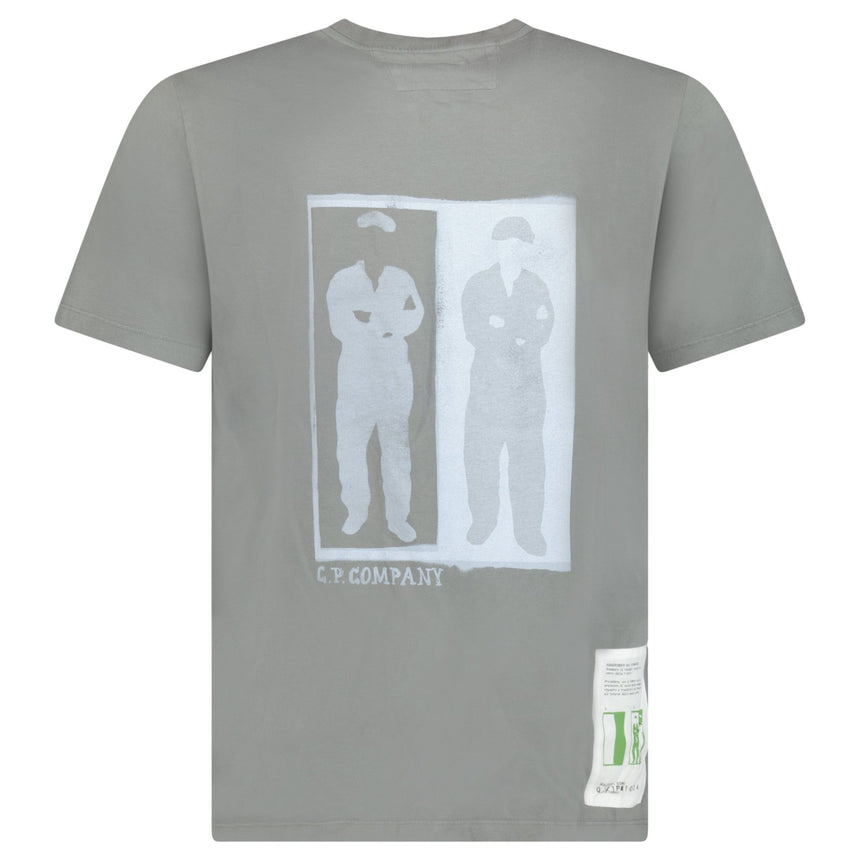 CP Company Logo T-Shirt in Smoked Pearl Grey - Boinclo - Outlet Sale Under Retail