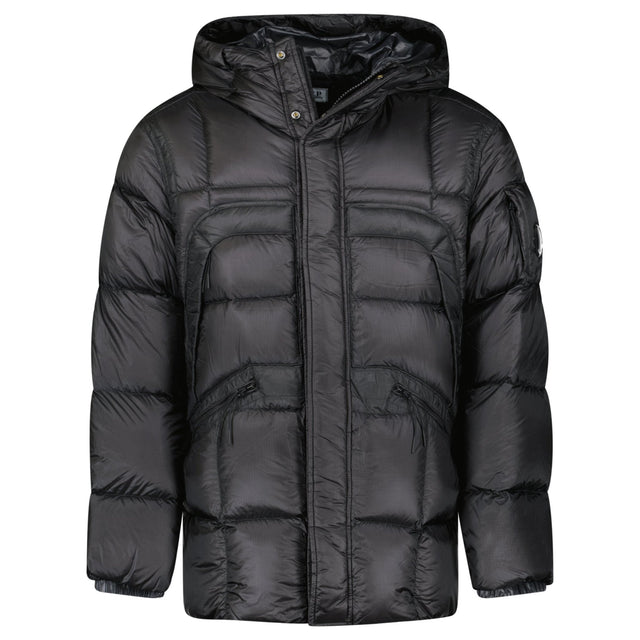 CP Company Long Shell Lens Down Jacket Black Outlet Sale
