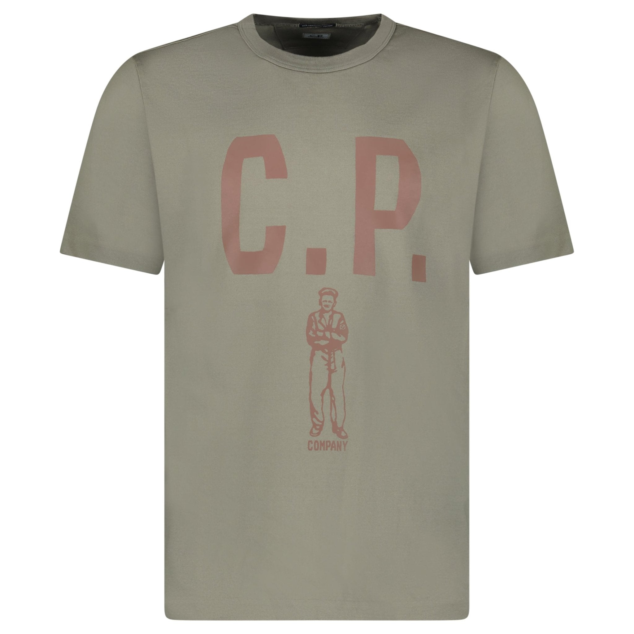 Color variation of CP Company Mercerized 30/2 Jersey Sailor T-Shirt in Fallen Rock