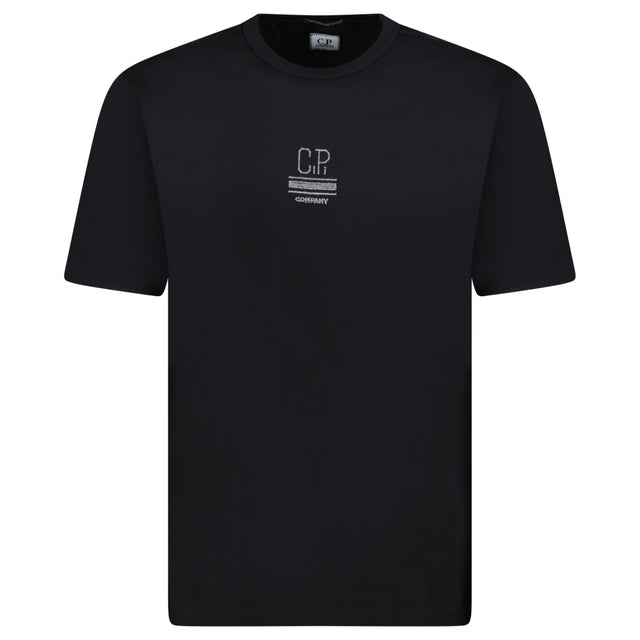 CP Company Mercerized 30/2 Jersey Twisted Small Logo T-Shirt Black - Boinclo - Outlet Sale Under Retail