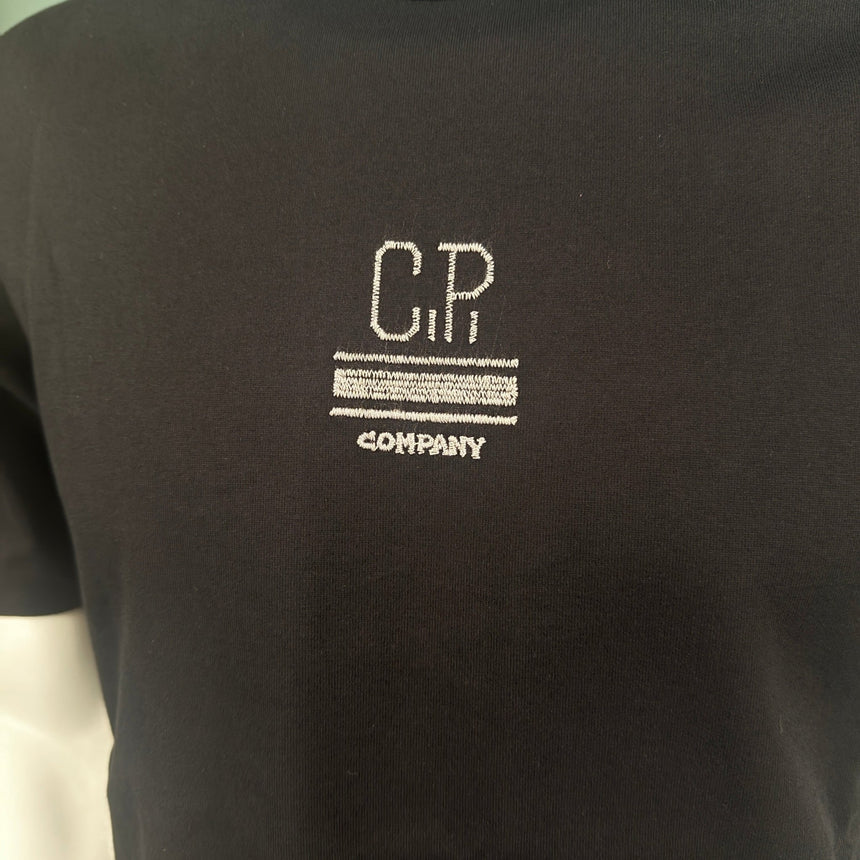 CP Company Mercerized 30/2 Jersey Twisted Small Logo T-Shirt Black - Boinclo - Outlet Sale Under Retail